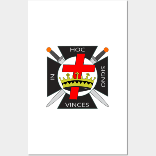 Freemasons Masonic York Rite In Hoc Signo Vinces in red and Black Posters and Art